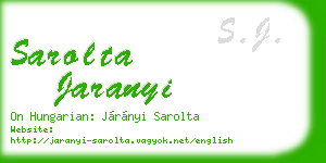 sarolta jaranyi business card